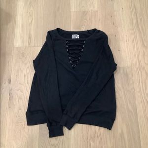 Pam & Gela Black Long Sleeve Top